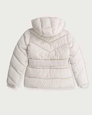 [J6BL03W3995-G012-8E] Παιδικό Μπουφάν Guess HOODED LS PUFFER W/ZIP ΜΠΟΥΦΑΝ ΠΑΙΔΙΚΟ GIRL (Εκρού, 8 Ε)