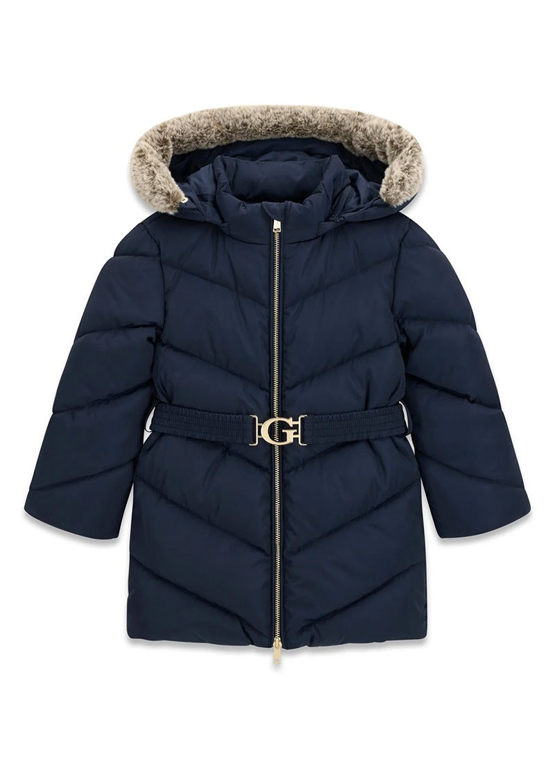 Παιδικό Μπουφάν Guess HOODED LS LONG PUFFER W/ZIP ΜΠΟΥΦΑΝ ΠΑΙΔΙΚΟ GIRL