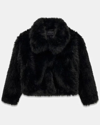 [J6BL06W3998-JBLK-8E] Παιδικό Μπουφάν Guess FAUX FUR LS JACKET ΜΠΟΥΦΑΝ ΠΑΙΔΙΚΟ GIRL (Μαύρο, 8 Ε)