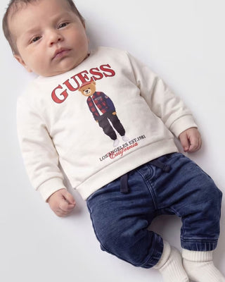 [I6BG02K5804-G011-12M] Παιδικό Σετ Guess SET LS ACTIVE TOP + KNIT DENIM ΣΕΤ ΠΑΙΔΙΚΟ BOY (Λευκό, 12 Μ)