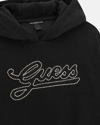 [J6BQ06K6091-JBLK-8E] Παιδικό Φούτερ Guess RELAXED REGULAR HOODED LS ACT ΦΟΥΤΕΡ ΠΑΙΔΙΚΟ GIRL (Μαύρο, 8 Ε)