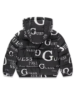 [H6BL03W4100-PMUB-3E] Παιδικό Μπουφάν Guess OVERSIZE HOODED PADDED LS PUFF ΜΠΟΥΦΑΝ UNISEX (Μαύρο, 3 Ε)