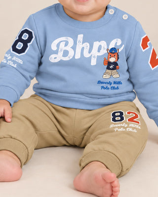 [7691T0020-CASHMERE BLUE-6-9M] Βρεφική Φόρμα Beverly Hills Polo Club (Μπλε, 6-9 Μ)