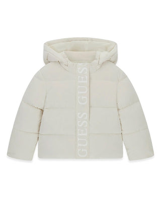 [K6BL08W3973-G012-3E] Παιδικό Μπουφάν Guess HOODED LS PUFFER ΜΠΟΥΦΑΝ ΠΑΙΔΙΚΟ GIRL (Εκρού, 3 Ε)