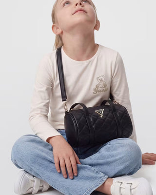 [J6BZ01W3949-JBLK-OneSize] Παιδική Τσάντα Guess BARREL BAG ΤΣΑΝΤΑ ΠΑΙΔΙΚΟ GIRL (Μαύρο)
