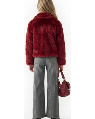 [J6BL06W3998-G5B7-8E] Παιδικό Μπουφάν Guess FAUX FUR LS JACKET ΜΠΟΥΦΑΝ ΠΑΙΔΙΚΟ GIRL (Κόκκινο, 8 Ε)
