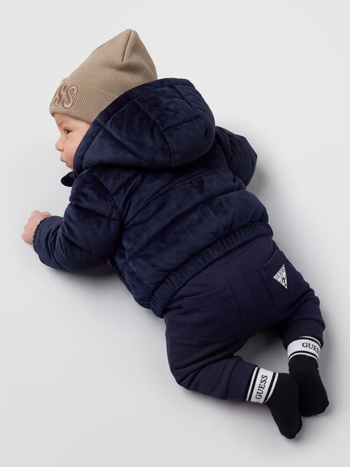 Παιδικό Μπουφάν Guess VELVET HOODED LS PUFFER W/ZIP ΜΠΟΥΦΑΝ ΠΑΙΔΙΚΟ BOY