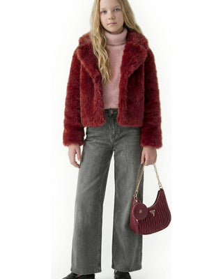 [J6BL06W3998-G5B7-8E] Παιδικό Μπουφάν Guess FAUX FUR LS JACKET ΜΠΟΥΦΑΝ ΠΑΙΔΙΚΟ GIRL (Κόκκινο, 8 Ε)